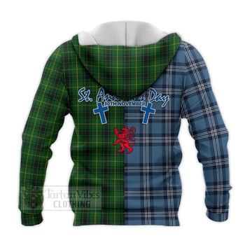 MacArthur (McArthur) Tartan Knitted Hoodie Happy St. Andrew's Day Half Tartan Style