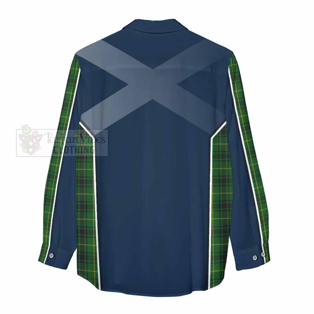 Tartan Vibes Clothing MacArthur (McArthur) Tartan Women's Casual Shirt with Family Crest and Lion Rampant Vibes Sport Style