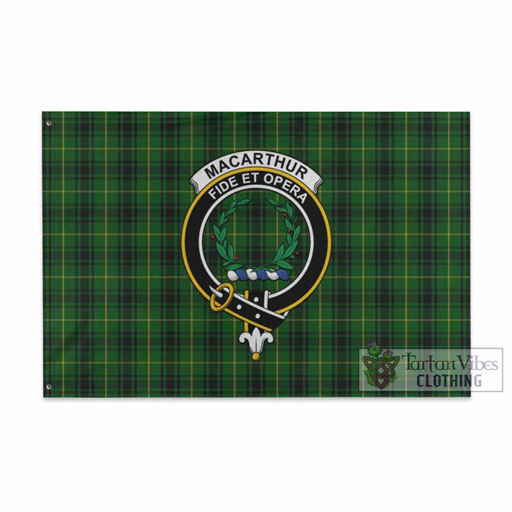 Tartan Vibes Clothing MacArthur (McArthur) Tartan House Flag with Family Crest