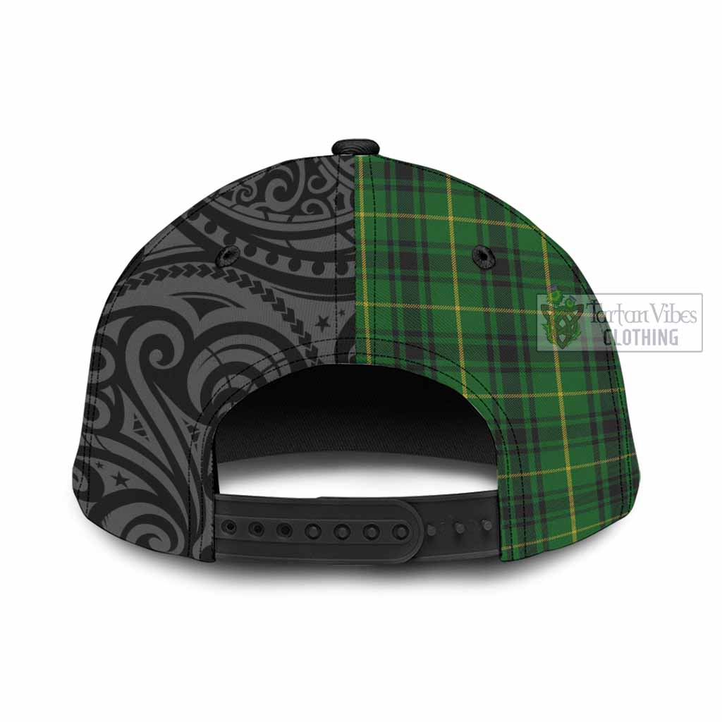 Tartan Vibes Clothing MacArthur (McArthur) Tartan Classic Cap with New Zealand Silver Fern Half Style