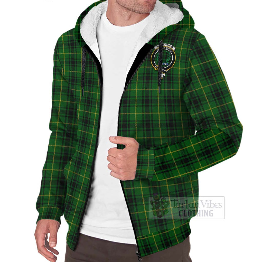 MacArthur (McArthur) Tartan Sherpa Hoodie with Family Crest Celtic Skull Style Unisex - Tartan Vibes Clothing