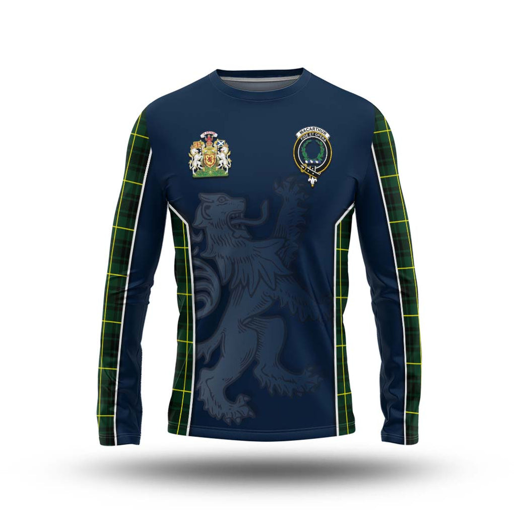 MacArthur Modern Tartan Long Sleeve T-Shirt with Family Crest and Lion Rampant Vibes Sport Style Unisex - Tartan Vibes Clothing