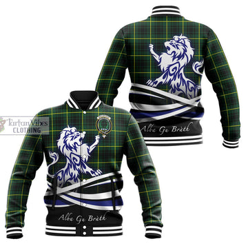 MacArthur Modern Tartan Baseball Jacket with Alba Gu Brath Regal Lion Emblem