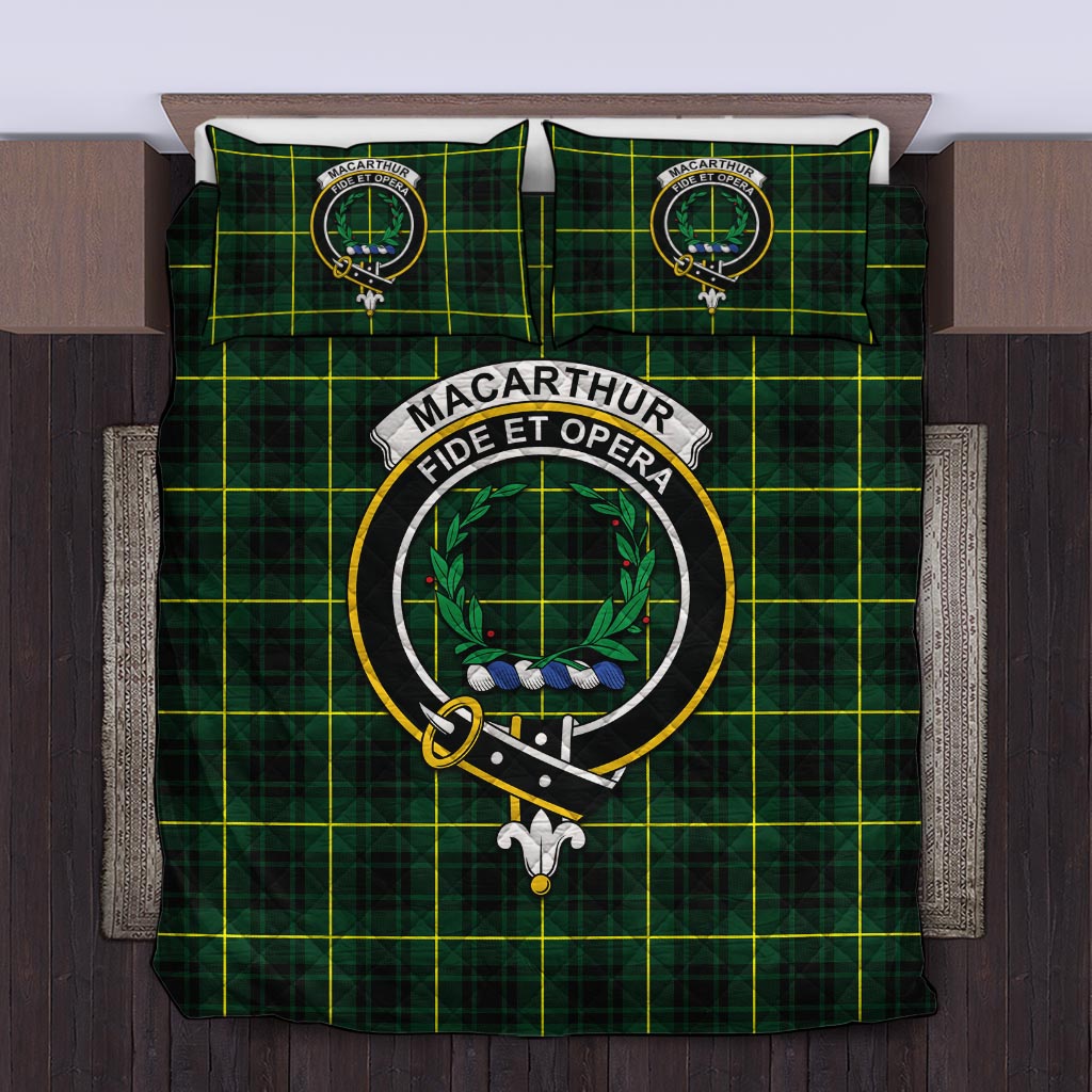 MacArthur Modern Tartan Quilt Bed Set with Family Crest Twin - Tartan Vibes Clothing