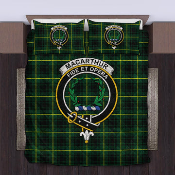 MacArthur Modern Tartan Quilt Bed Set with Family Crest