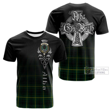 MacArthur Modern Tartan Cotton T-shirt Featuring Alba Gu Brath Family Crest Celtic Inspired