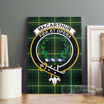 MacArthur Modern Tartan Canvas Print Wall Art with Family Crest