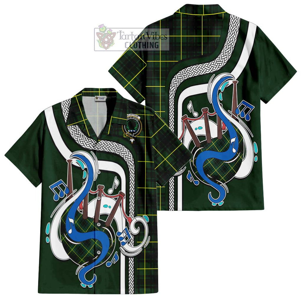 MacArthur Modern Tartan Short Sleeve Button Shirt with Epic Bagpipe Style Kid - Tartanvibesclothing Shop