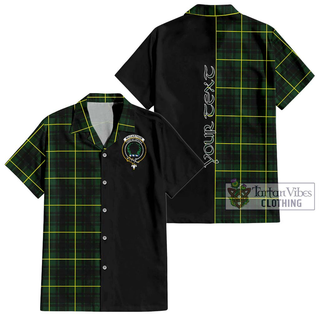 MacArthur Modern Tartan Short Sleeve Button Shirt with Family Crest and Half Of Me Style Kid - Tartanvibesclothing Shop