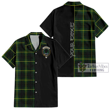 MacArthur Modern Tartan Short Sleeve Button Shirt with Family Crest and Half Of Me Style