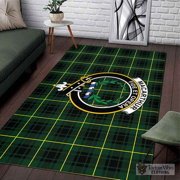 MacArthur Modern Tartan Area Rug with Family Crest