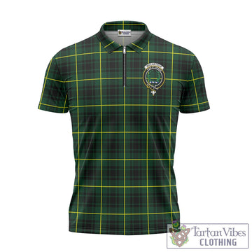 MacArthur Modern Tartan Zipper Polo Shirt with Family Crest