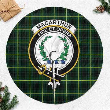 MacArthur Modern Tartan Christmas Tree Skirt with Family Crest