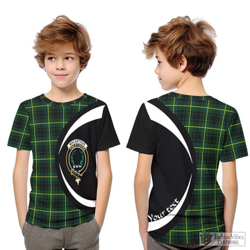 MacArthur Modern Tartan Kid T-Shirt with Family Crest Circle Style