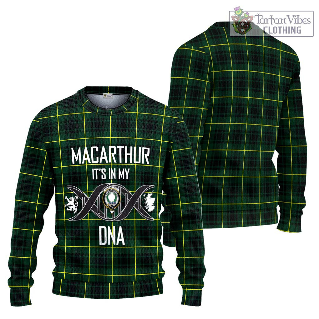 MacArthur Modern Tartan Knitted Sweater with Family Crest DNA In Me Style Unisex - Tartanvibesclothing Shop