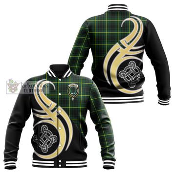 MacArthur Modern Tartan Baseball Jacket with Family Crest and Celtic Symbol Style