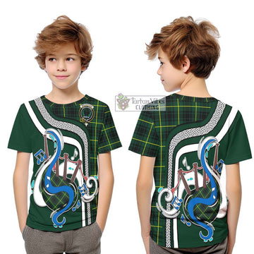 MacArthur Modern Tartan Kid T-Shirt with Epic Bagpipe Style