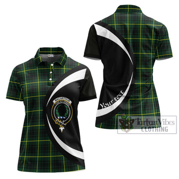 MacArthur Modern Tartan Women's Polo Shirt with Family Crest Circle Style