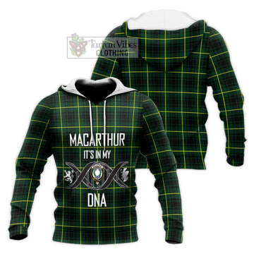 MacArthur Modern Tartan Knitted Hoodie with Family Crest DNA In Me Style