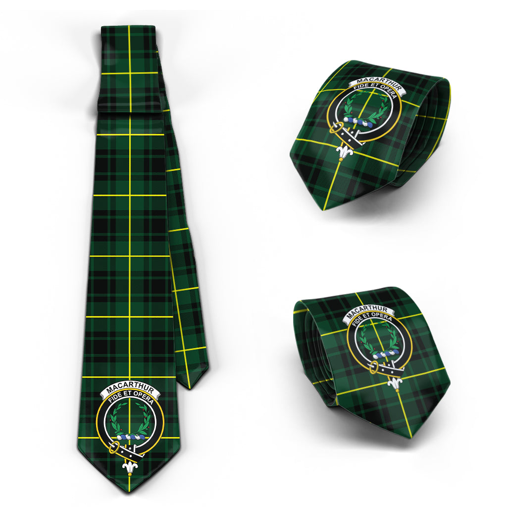 MacArthur Modern Tartan Classic Necktie with Family Crest Necktie One Size - Tartan Vibes Clothing