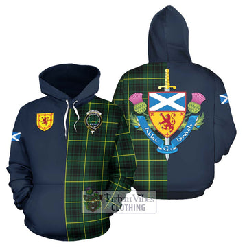 MacArthur Modern Tartan Hoodie Alba with Scottish Lion Royal Arm Half Style