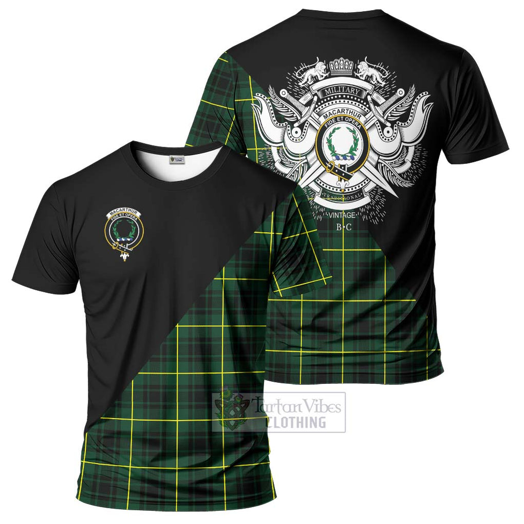 MacArthur Modern Tartan T-Shirt with Family Crest and Military Logo Style Kid's Shirt - Tartanvibesclothing Shop