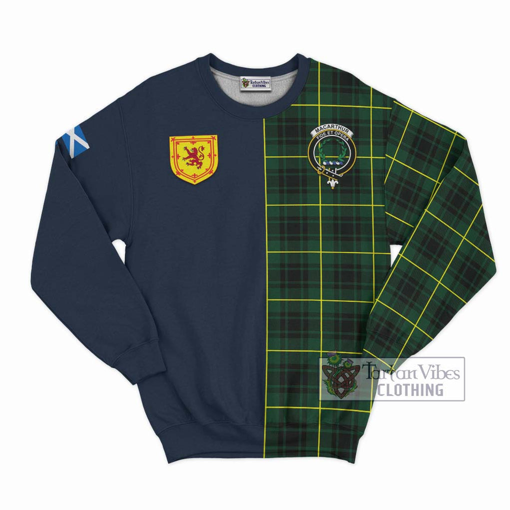 Tartan Vibes Clothing MacArthur Modern Tartan Sweatshirt with Scottish Lion Royal Arm Half Style