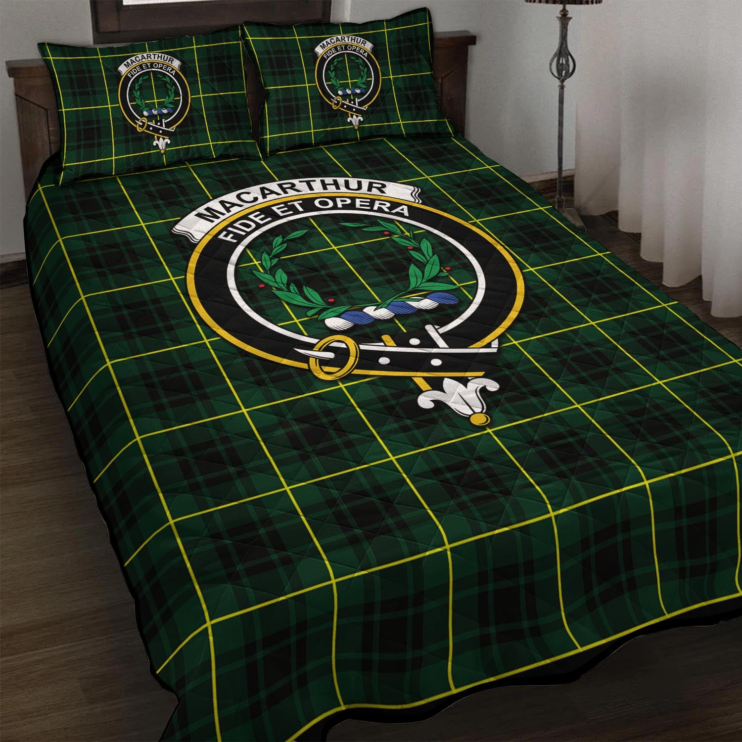 MacArthur Modern Tartan Quilt Bed Set with Family Crest - Tartan Vibes Clothing