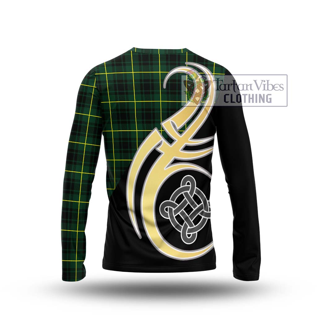 MacArthur Modern Tartan Long Sleeve T-Shirt with Family Crest and Celtic Symbol Style - Tartan Vibes Clothing