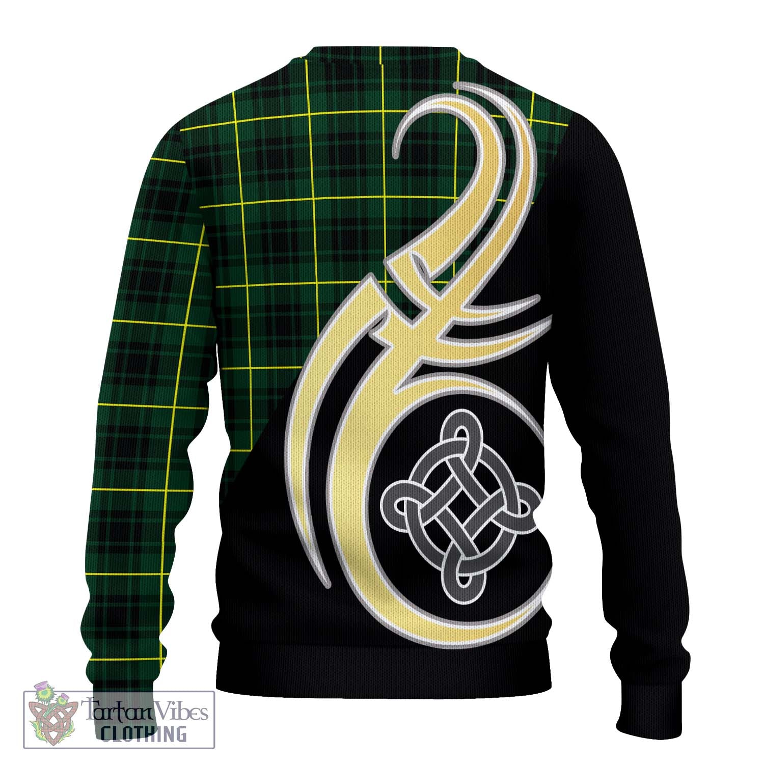 MacArthur Modern Tartan Knitted Sweater with Family Crest and Celtic Symbol Style - Tartan Vibes Clothing