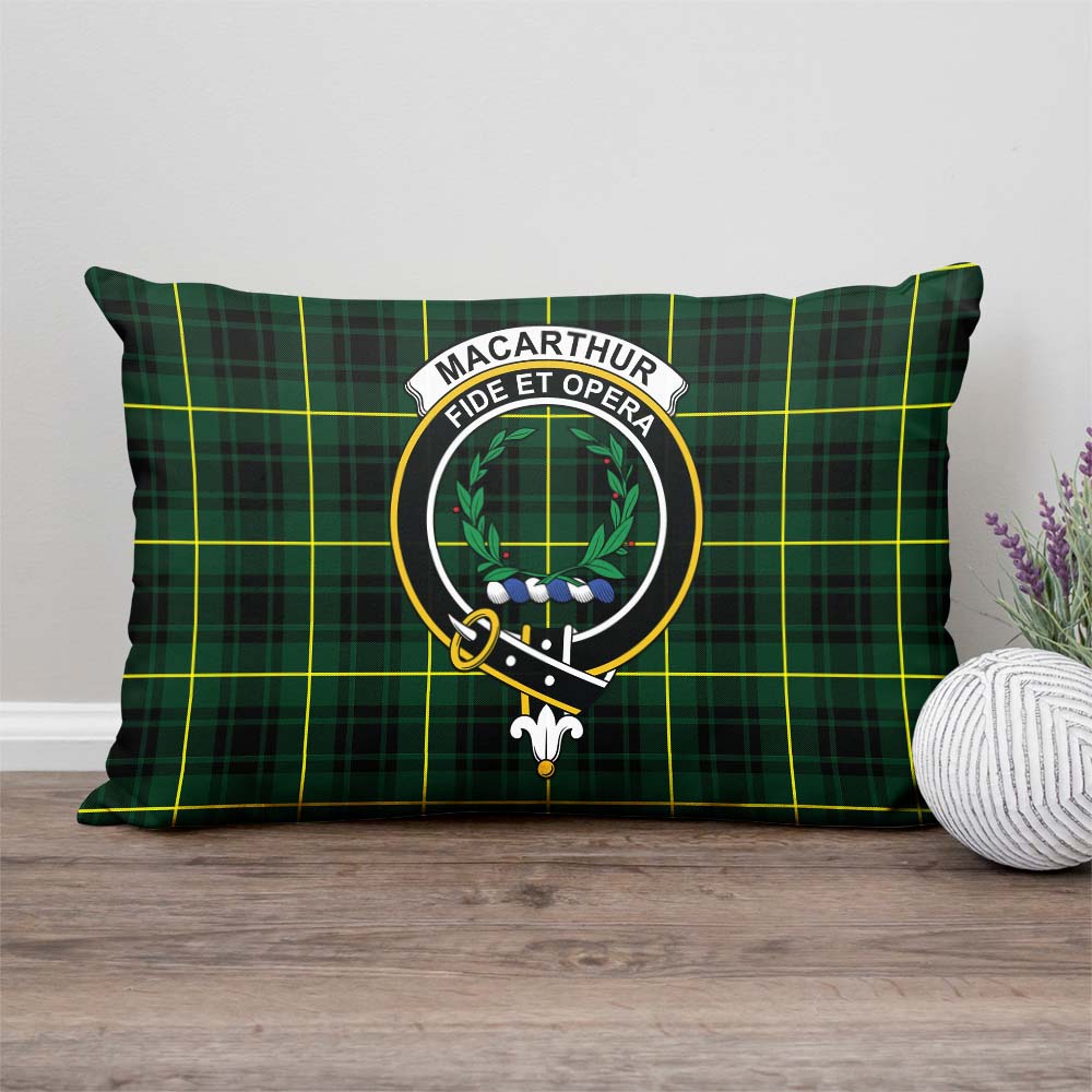 MacArthur Modern Tartan Pillow Cover with Family Crest Rectangle Pillow Cover - Tartanvibesclothing