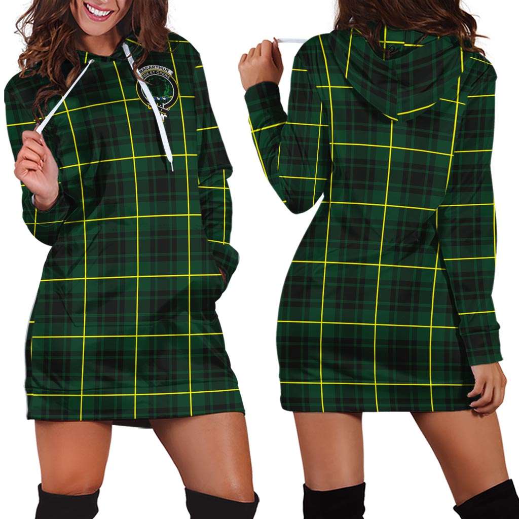 MacArthur Modern Tartan Hoodie Dress with Family Crest - Tartan Vibes Clothing