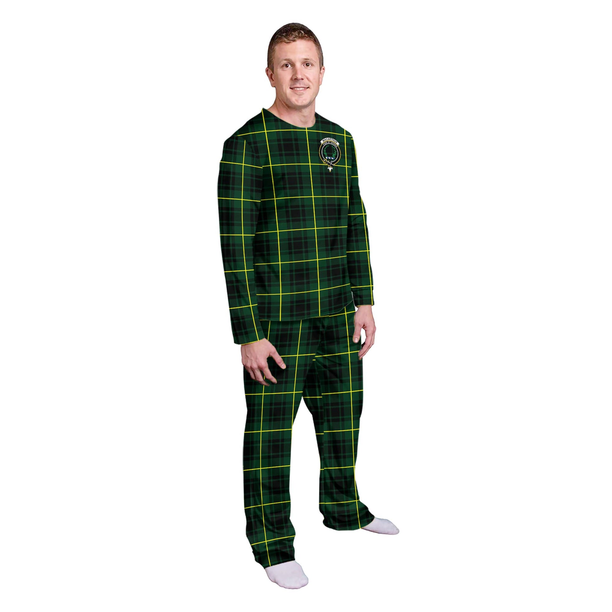 MacArthur Modern Tartan Pajamas Family Set with Family Crest - Tartanvibesclothing