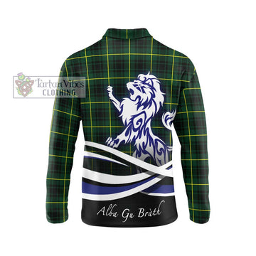 MacArthur Modern Tartan Long Sleeve Polo Shirt with Alba Gu Brath Regal Lion Emblem