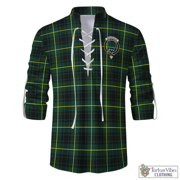 MacArthur Modern Tartan Men's Scottish Traditional Jacobite Ghillie Kilt Shirt with Family Crest