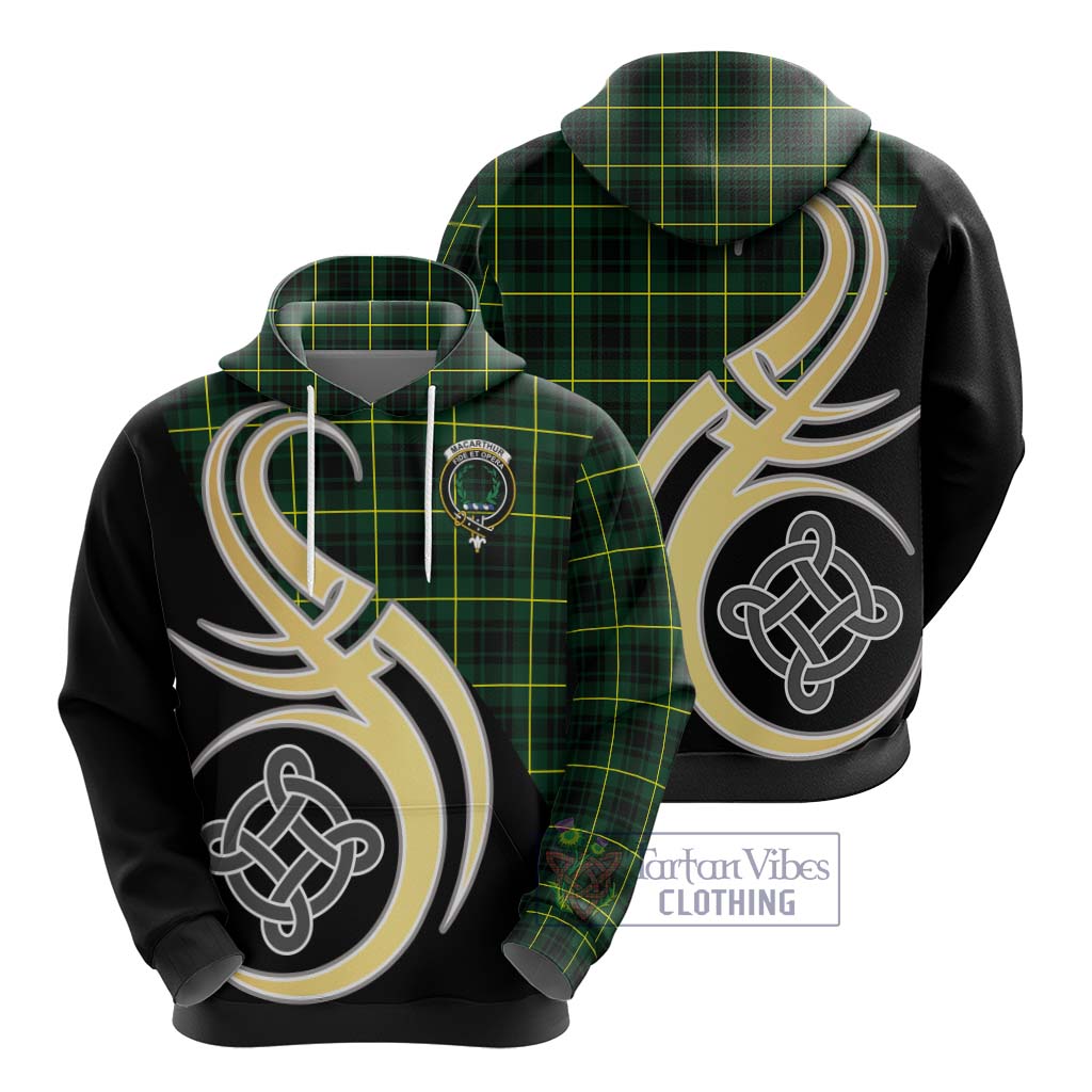 MacArthur Modern Tartan Hoodie with Family Crest and Celtic Symbol Style - Tartan Vibes Clothing