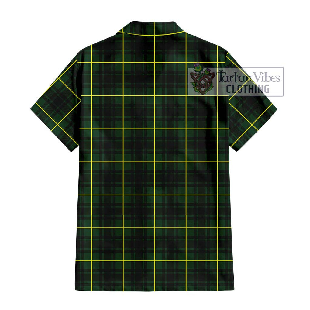 MacArthur Modern Tartan Short Sleeve Button Shirt with Family Crest DNA In Me Style - Tartanvibesclothing Shop