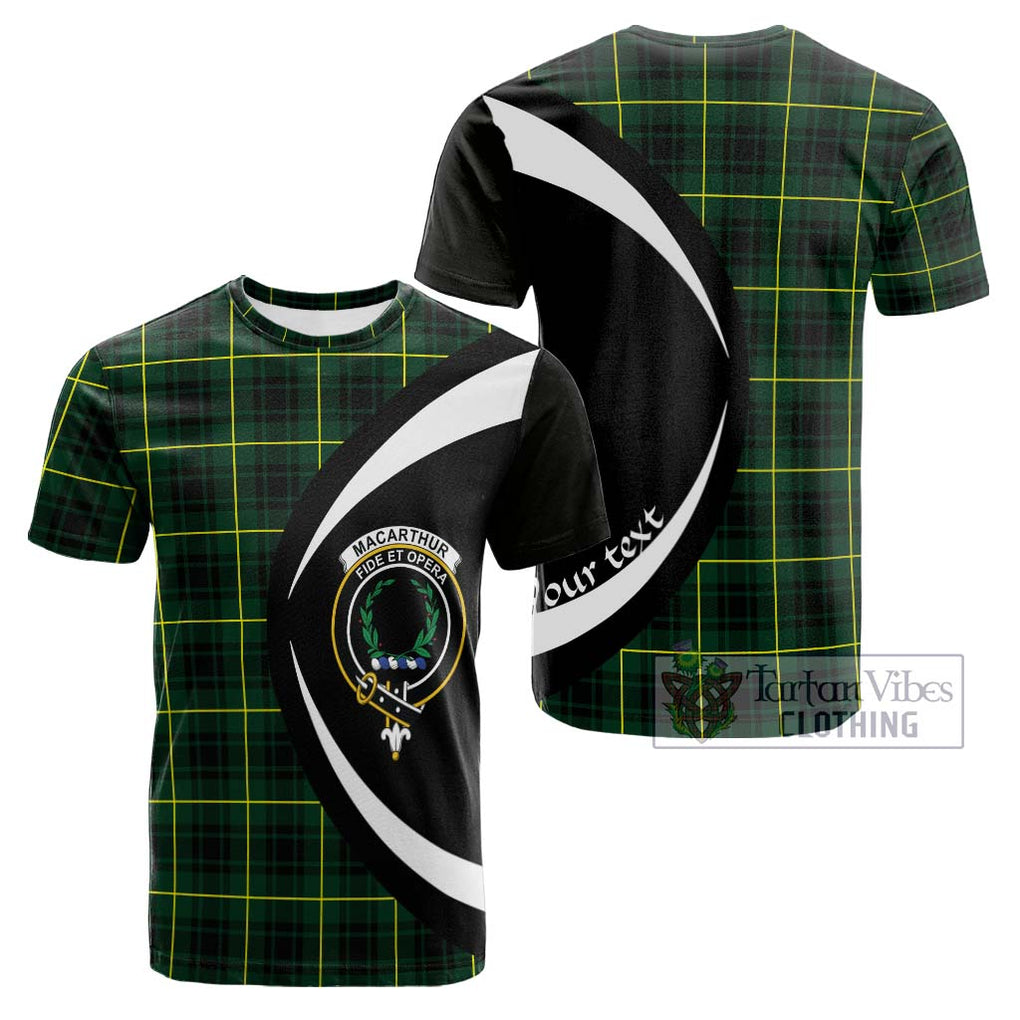 Tartan Vibes Clothing MacArthur Modern Tartan Cotton T-shirt with Family Crest Circle Style