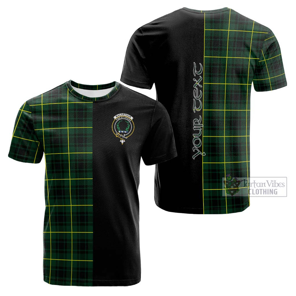 Tartan Vibes Clothing MacArthur Modern Tartan Cotton T-shirt with Family Crest and Half Of Me Style