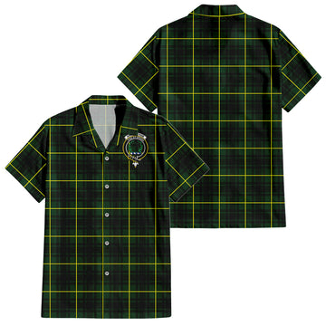 MacArthur Modern Tartan Short Sleeve Button Down Shirt with Family Crest