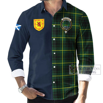 MacArthur Modern Tartan Long Sleeve Button Shirt Alba with Scottish Lion Royal Arm Half Style