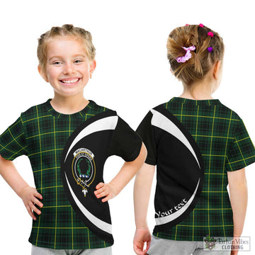 MacArthur Modern Tartan Kid T-Shirt with Family Crest Circle Style