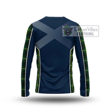 MacArthur Modern Tartan Long Sleeve T-Shirt with Family Crest and Lion Rampant Vibes Sport Style