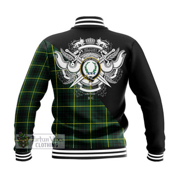 MacArthur Modern Tartan Baseball Jacket with Family Crest and Military Logo Style