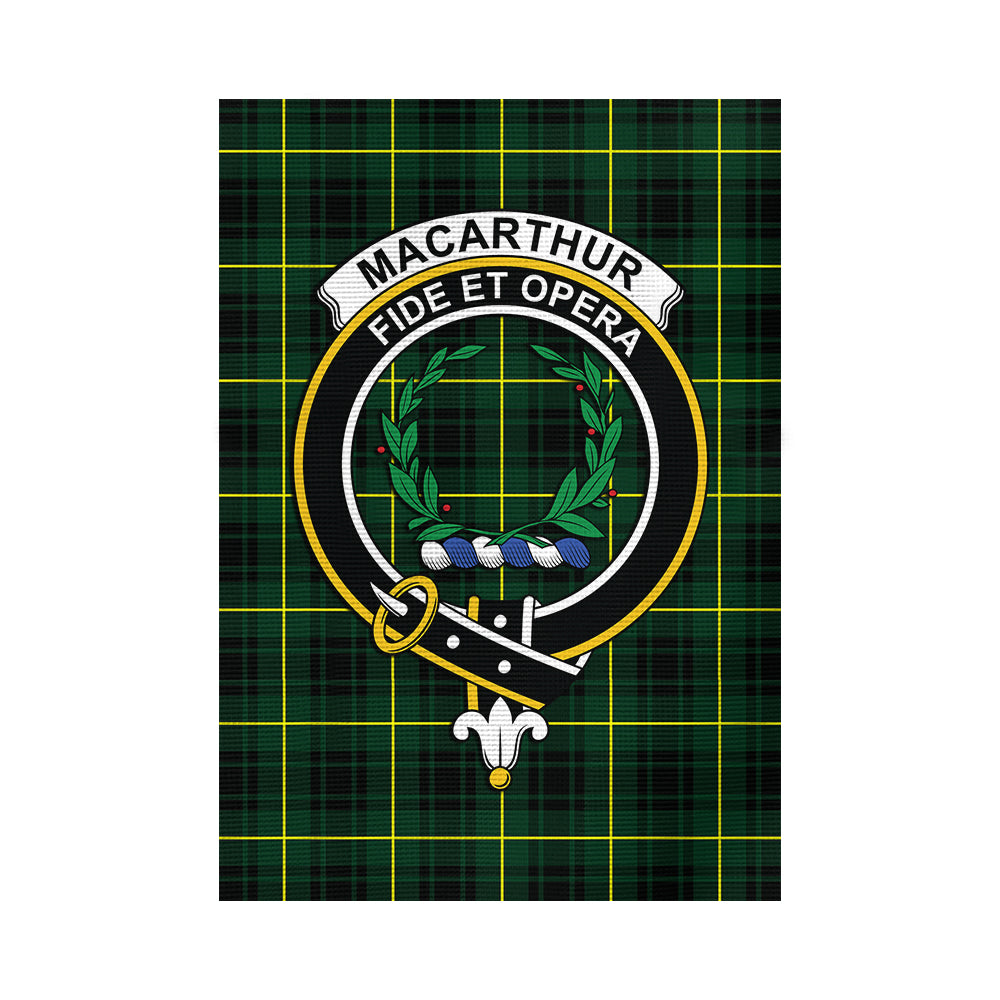 MacArthur Modern Tartan Flag with Family Crest - Tartan Vibes Clothing