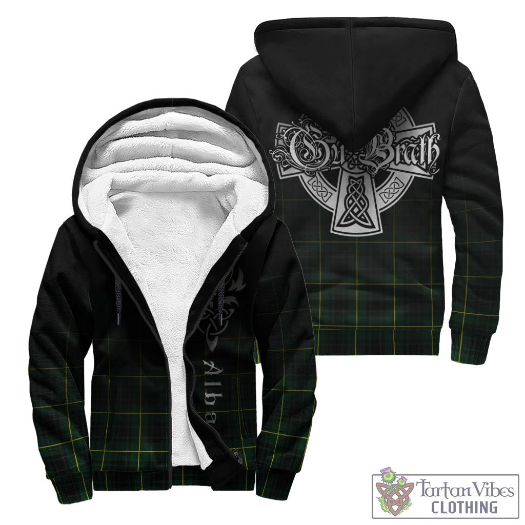 Tartan Vibes Clothing MacArthur Modern Tartan Sherpa Hoodie Featuring Alba Gu Brath Family Crest Celtic Inspired