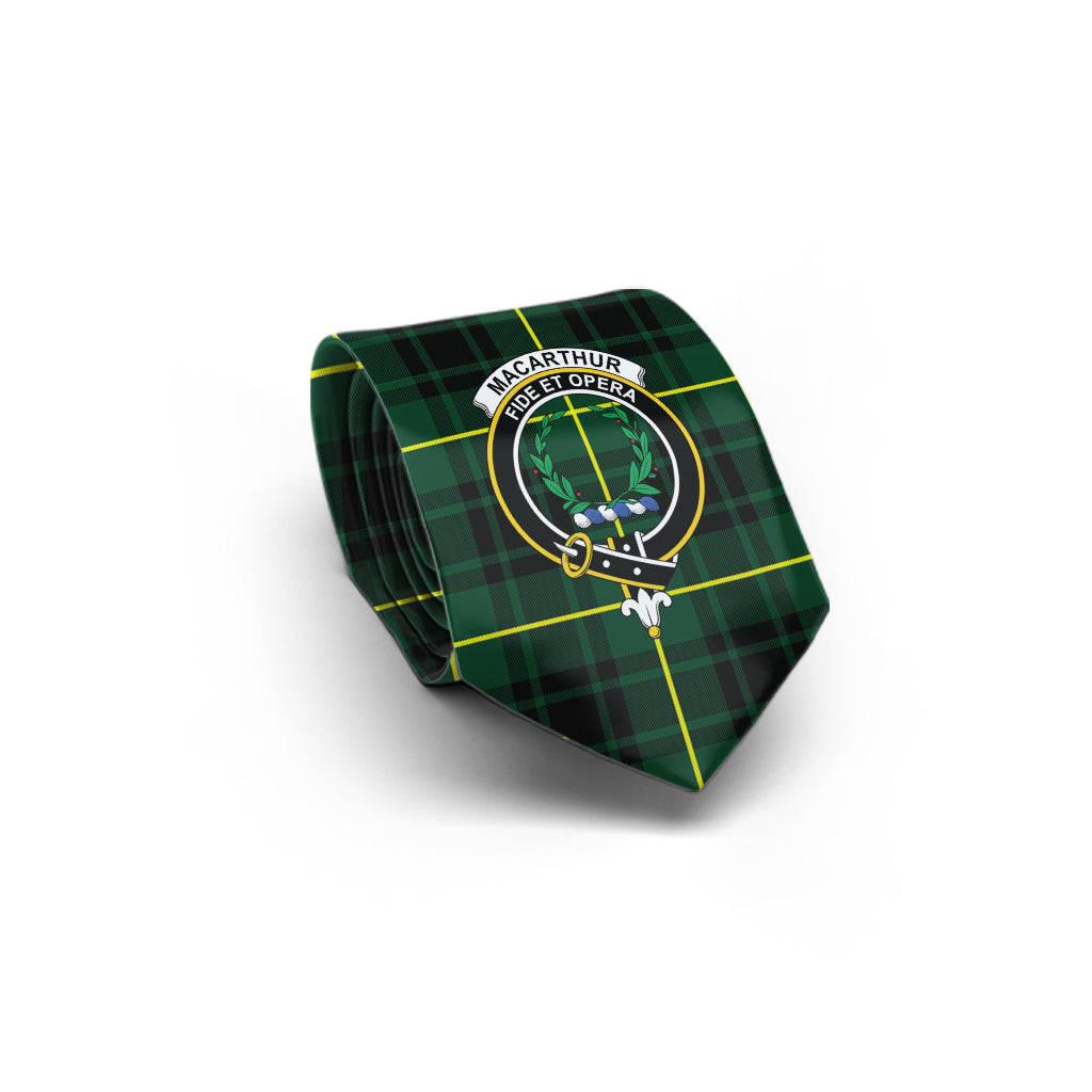 MacArthur Modern Tartan Classic Necktie with Family Crest - Tartan Vibes Clothing