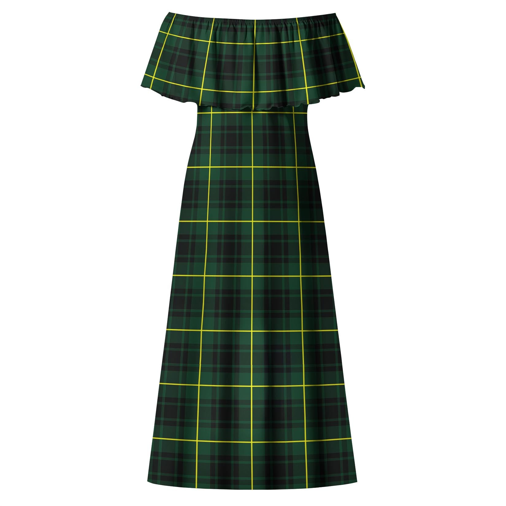 MacArthur Modern Tartan Off Shoulder Long Dress - Tartanvibesclothing