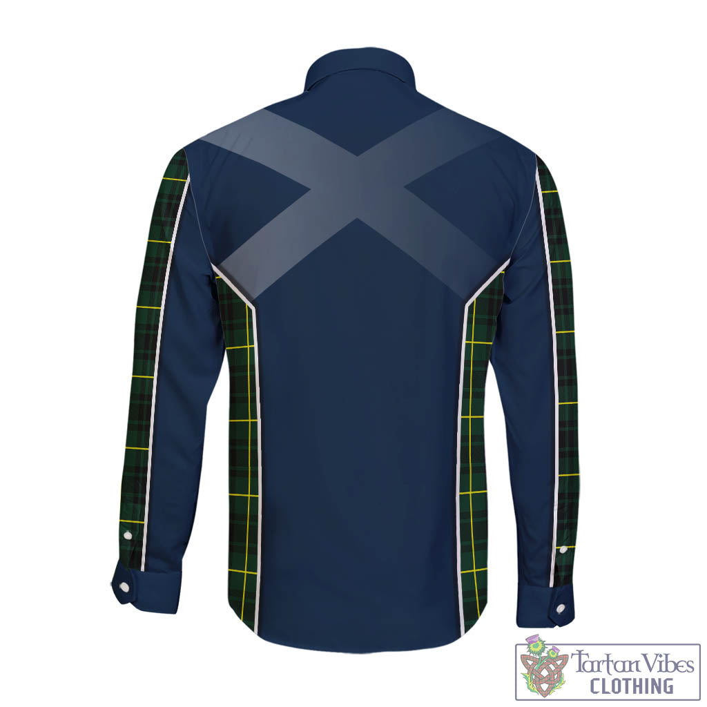 Tartan Vibes Clothing MacArthur Modern Tartan Long Sleeve Button Up Shirt with Family Crest and Scottish Thistle Vibes Sport Style