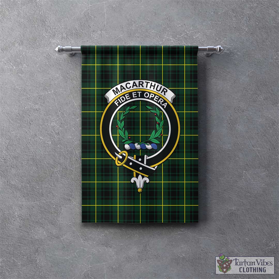 Tartan Vibes Clothing MacArthur Modern Tartan Gonfalon, Tartan Banner with Family Crest